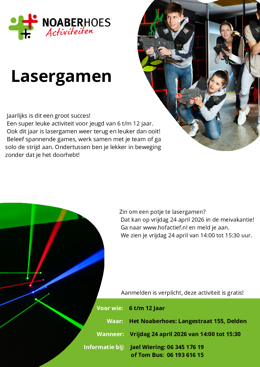 Noaberhoes activiteiten Lasergamen Flyer